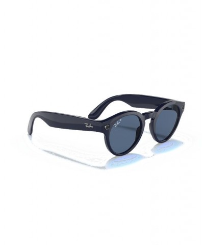 Stories Polarized Round Smart Glasses Shiny Blue $72.38 Unisex