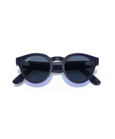 Stories Polarized Round Smart Glasses Shiny Blue $72.38 Unisex