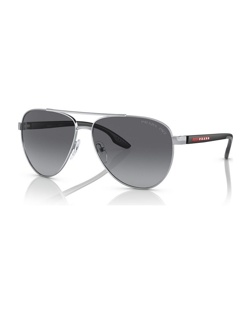 Men's Polarized Sunglasses PS 52YS61-YP Silver-Tone $100.17 Mens