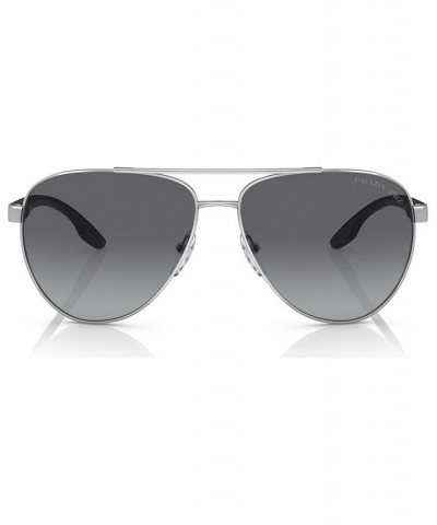 Men's Polarized Sunglasses PS 52YS61-YP Silver-Tone $100.17 Mens