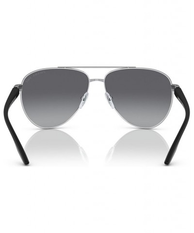 Men's Polarized Sunglasses PS 52YS61-YP Silver-Tone $100.17 Mens