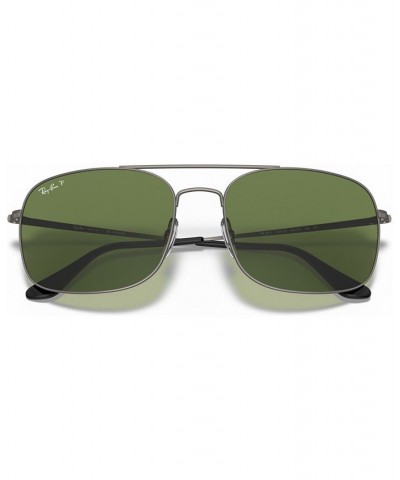 Unisex Polarized Sunglasses RB3611 60 Matte Gunmetal/Polar Green $20.24 Unisex