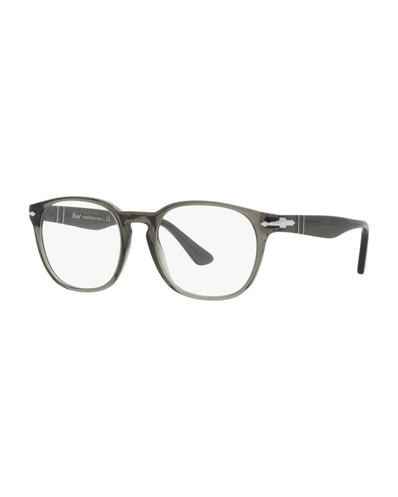 PO3283V Men's Pillow Eyeglasses Trasparent Taupe Gray $78.00 Mens