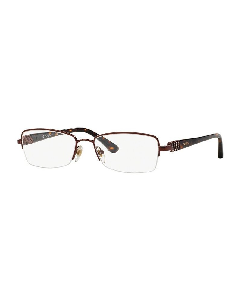 VO3813B Women's Rectangle Eyeglasses Brown $26.08 Womens