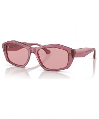 Women's Sunglasses EA4187 Shiny Transparent Pink $53.65 Womens