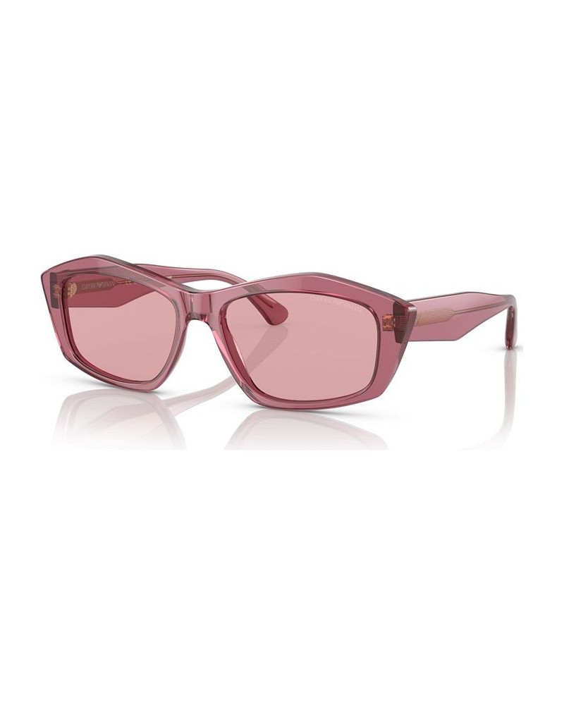 Women's Sunglasses EA4187 Shiny Transparent Pink $53.65 Womens