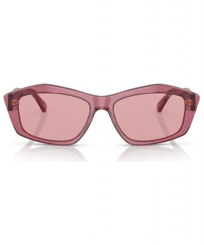 Women's Sunglasses EA4187 Shiny Transparent Pink $53.65 Womens