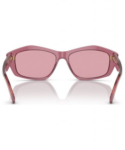 Women's Sunglasses EA4187 Shiny Transparent Pink $53.65 Womens