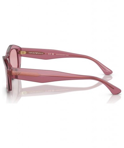 Women's Sunglasses EA4187 Shiny Transparent Pink $53.65 Womens