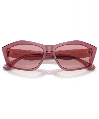 Women's Sunglasses EA4187 Shiny Transparent Pink $53.65 Womens