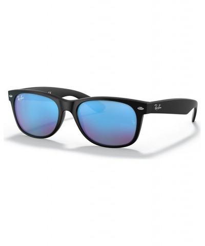 Sunglasses RB2132 NEW WAYFARER FLASH BLACK MATTE/BLUE MIRROR $47.52 Unisex