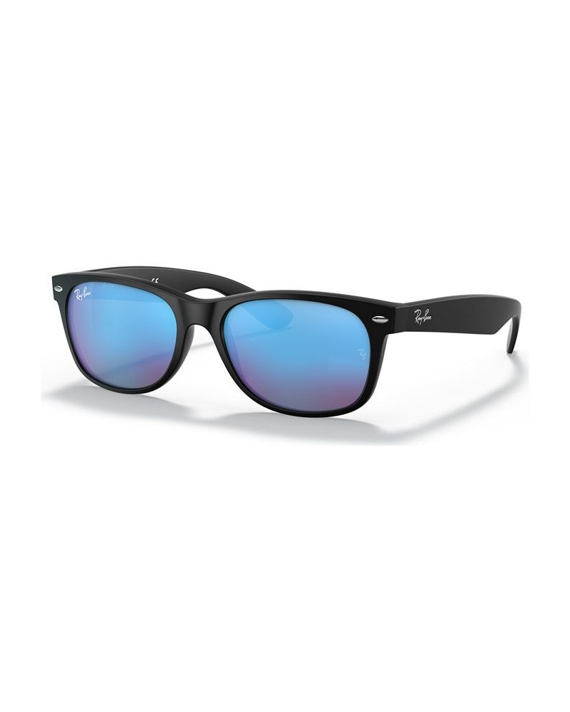 Sunglasses RB2132 NEW WAYFARER FLASH BLACK MATTE/BLUE MIRROR $47.52 Unisex