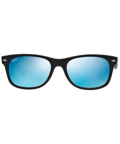 Sunglasses RB2132 NEW WAYFARER FLASH BLACK MATTE/BLUE MIRROR $47.52 Unisex