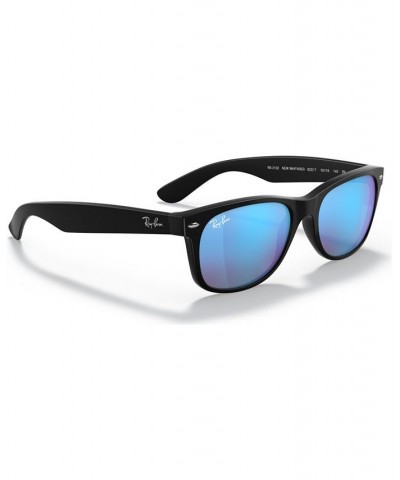 Sunglasses RB2132 NEW WAYFARER FLASH BLACK MATTE/BLUE MIRROR $47.52 Unisex