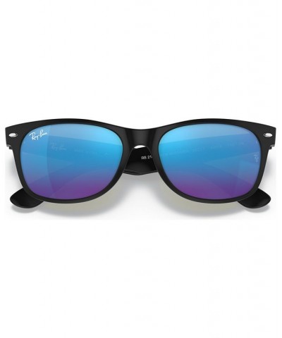 Sunglasses RB2132 NEW WAYFARER FLASH BLACK MATTE/BLUE MIRROR $47.52 Unisex