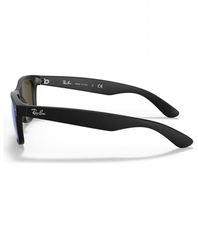 Sunglasses RB2132 NEW WAYFARER FLASH BLACK MATTE/BLUE MIRROR $47.52 Unisex