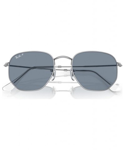 Unisex Polarized Sunglasses Hexagonal RB3548N Silver-Tone $44.73 Unisex