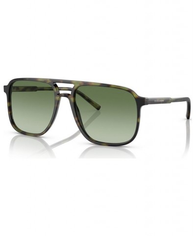 Men's Low Bridge Fit Sunglasses DG4423F58-Y Green Havana $46.40 Mens