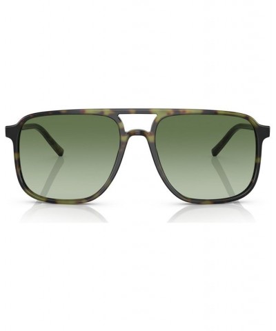 Men's Low Bridge Fit Sunglasses DG4423F58-Y Green Havana $46.40 Mens