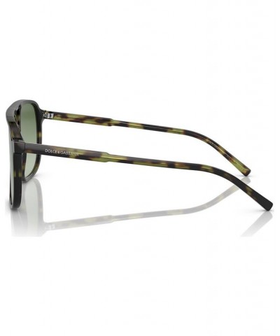 Men's Low Bridge Fit Sunglasses DG4423F58-Y Green Havana $46.40 Mens