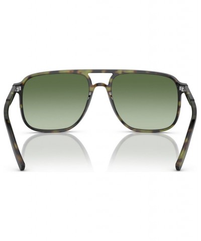 Men's Low Bridge Fit Sunglasses DG4423F58-Y Green Havana $46.40 Mens