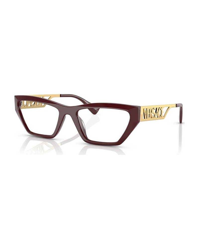 Women's Irregular Eyeglasses VE3327U53-X Bordeaux $59.43 Womens