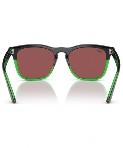 Unisex Sunglasses RB448754-X Dark Brown on Transparent Green $39.20 Unisex