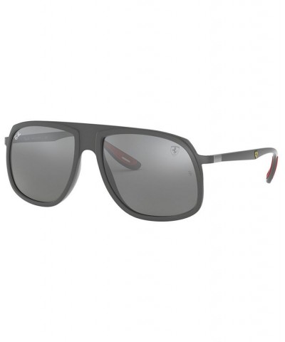 Men's Sunglasses RB4308M Scuderia Ferrari Collection 57 MATTE GREY/GREY MIRROR SILVER $44.71 Mens