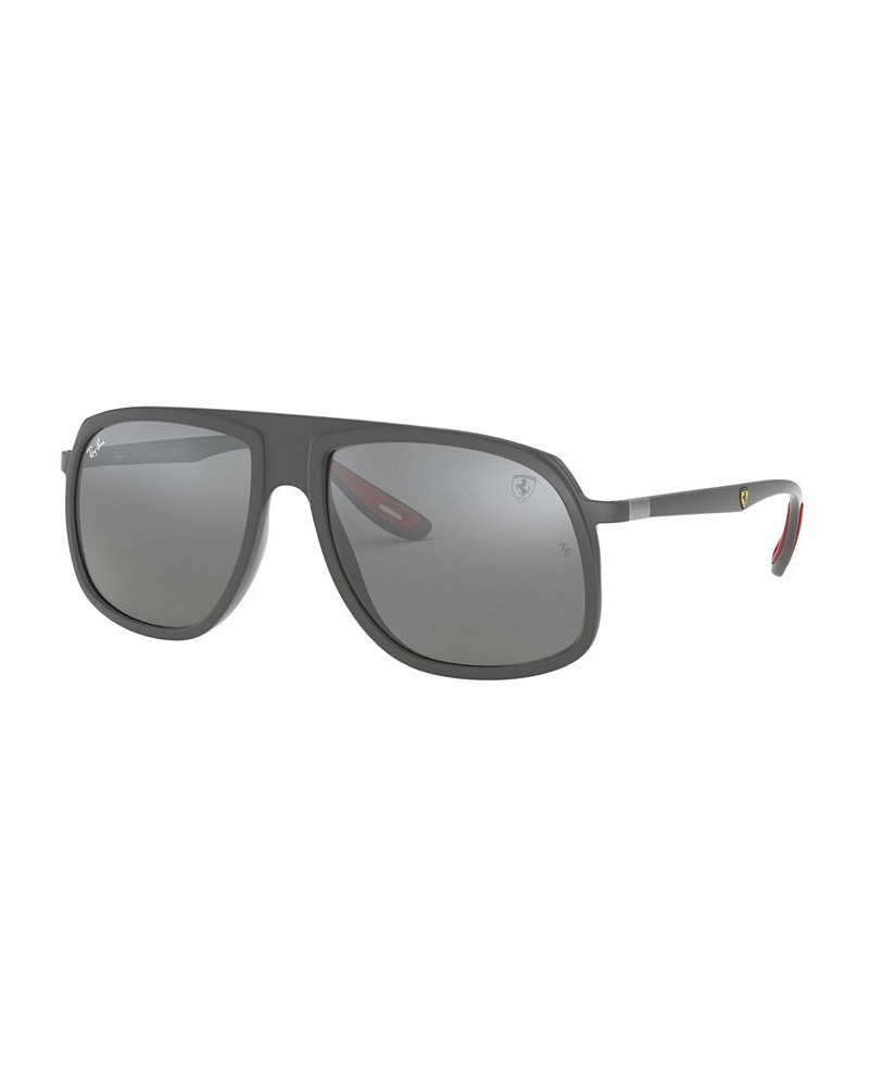 Men's Sunglasses RB4308M Scuderia Ferrari Collection 57 MATTE GREY/GREY MIRROR SILVER $44.71 Mens