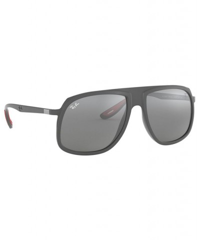 Men's Sunglasses RB4308M Scuderia Ferrari Collection 57 MATTE GREY/GREY MIRROR SILVER $44.71 Mens