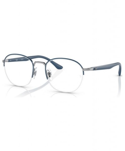 Unisex Square Eyeglasses RX648752-O Blue On Silver-Tone $23.24 Unisex