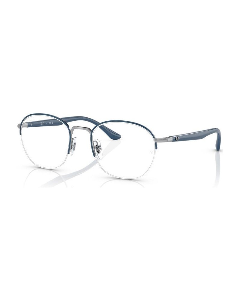 Unisex Square Eyeglasses RX648752-O Blue On Silver-Tone $23.24 Unisex