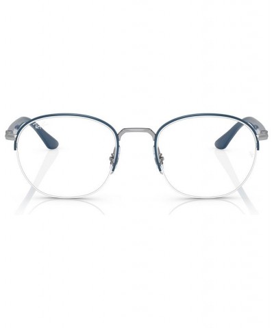 Unisex Square Eyeglasses RX648752-O Blue On Silver-Tone $23.24 Unisex