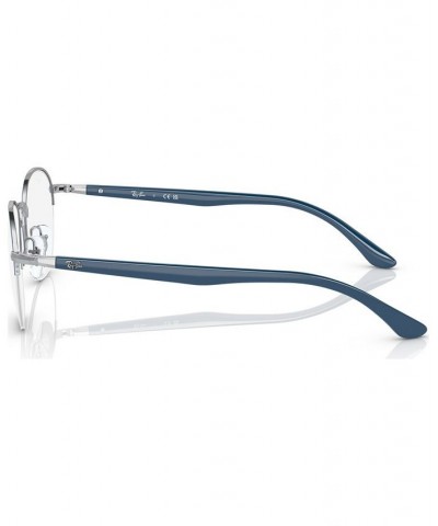 Unisex Square Eyeglasses RX648752-O Blue On Silver-Tone $23.24 Unisex