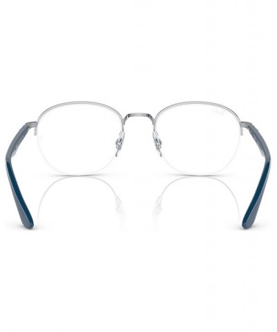 Unisex Square Eyeglasses RX648752-O Blue On Silver-Tone $23.24 Unisex