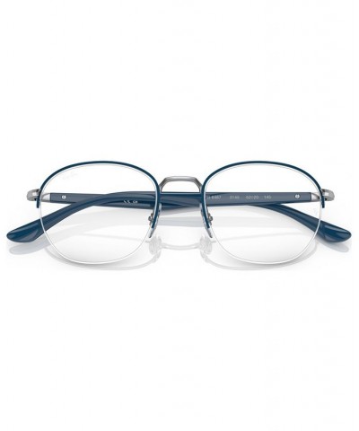 Unisex Square Eyeglasses RX648752-O Blue On Silver-Tone $23.24 Unisex