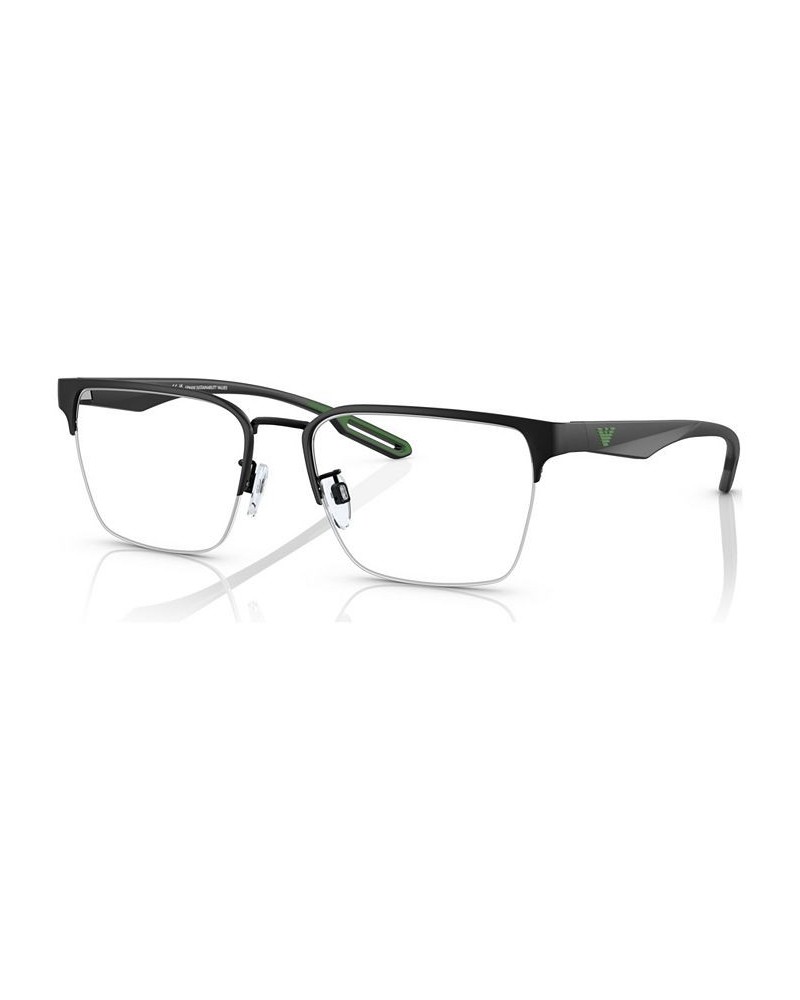 Men's Square Eyeglasses EA113756-O Matte Black $30.97 Mens