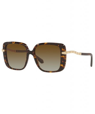 Women's Polarized Sunglasses BV8237B 55 Tortoise $156.31 Womens