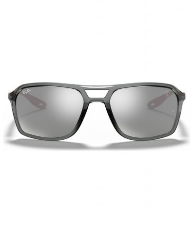 Men's Sunglasses RB4329M Scuderia Ferrari Collection 57 TRASPARENT GREY/GREY MIRROR SILVER $58.80 Mens