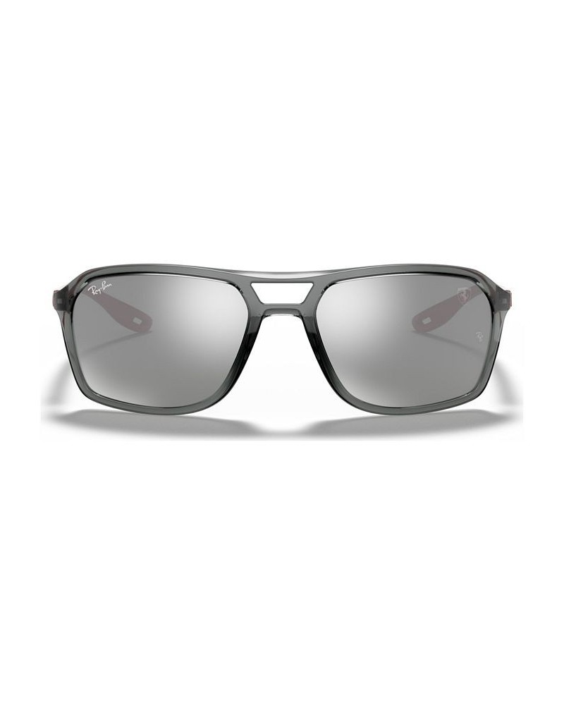 Men's Sunglasses RB4329M Scuderia Ferrari Collection 57 TRASPARENT GREY/GREY MIRROR SILVER $58.80 Mens