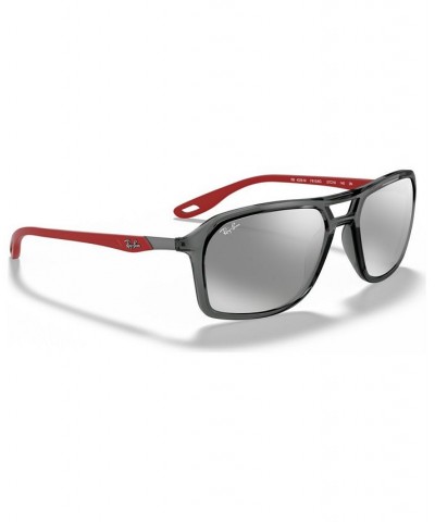 Men's Sunglasses RB4329M Scuderia Ferrari Collection 57 TRASPARENT GREY/GREY MIRROR SILVER $58.80 Mens