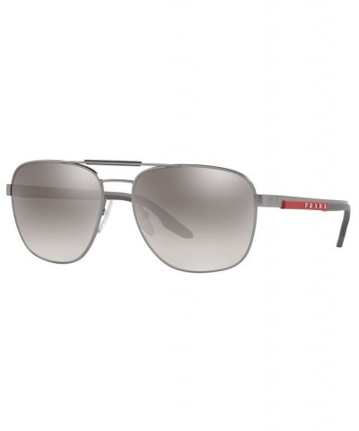 Men's Sunglasses PS 53XS 60 MATTE GUNMETAL/GRADIENT GREY MIRROR SILVER $32.10 Mens