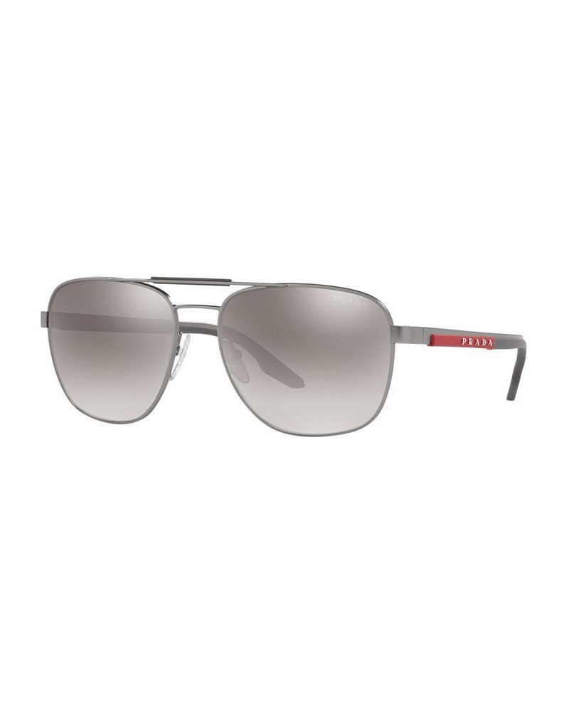 Men's Sunglasses PS 53XS 60 MATTE GUNMETAL/GRADIENT GREY MIRROR SILVER $32.10 Mens