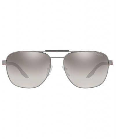 Men's Sunglasses PS 53XS 60 MATTE GUNMETAL/GRADIENT GREY MIRROR SILVER $32.10 Mens