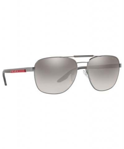 Men's Sunglasses PS 53XS 60 MATTE GUNMETAL/GRADIENT GREY MIRROR SILVER $32.10 Mens