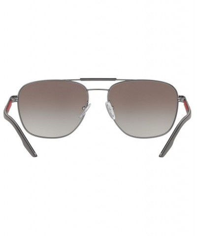 Men's Sunglasses PS 53XS 60 MATTE GUNMETAL/GRADIENT GREY MIRROR SILVER $32.10 Mens