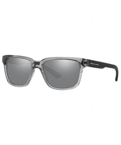 Unisex Polarized Sunglasses AX4026S 56 Shiny Transparent Gray $13.26 Unisex