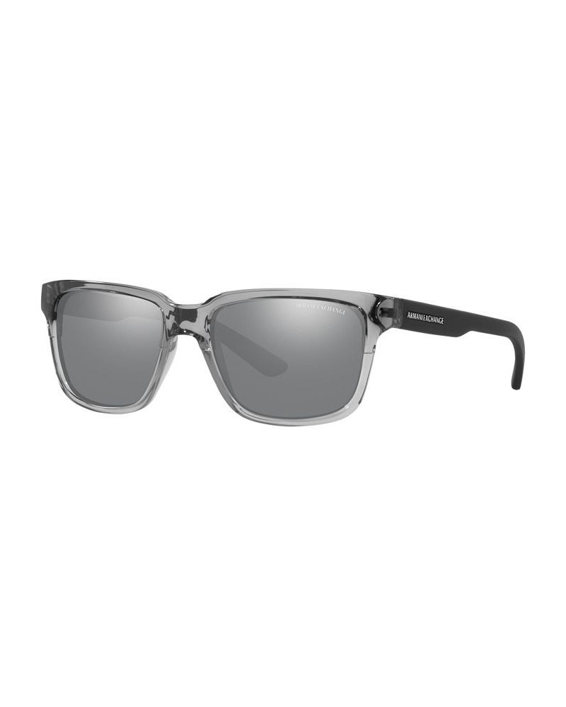 Unisex Polarized Sunglasses AX4026S 56 Shiny Transparent Gray $13.26 Unisex