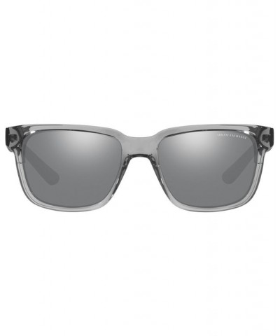 Unisex Polarized Sunglasses AX4026S 56 Shiny Transparent Gray $13.26 Unisex