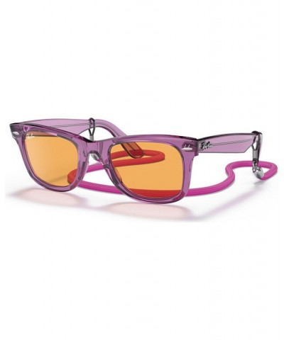 Unisex Sunglasses RB2140 WAYFARER 50 Transparent Violet $39.79 Unisex